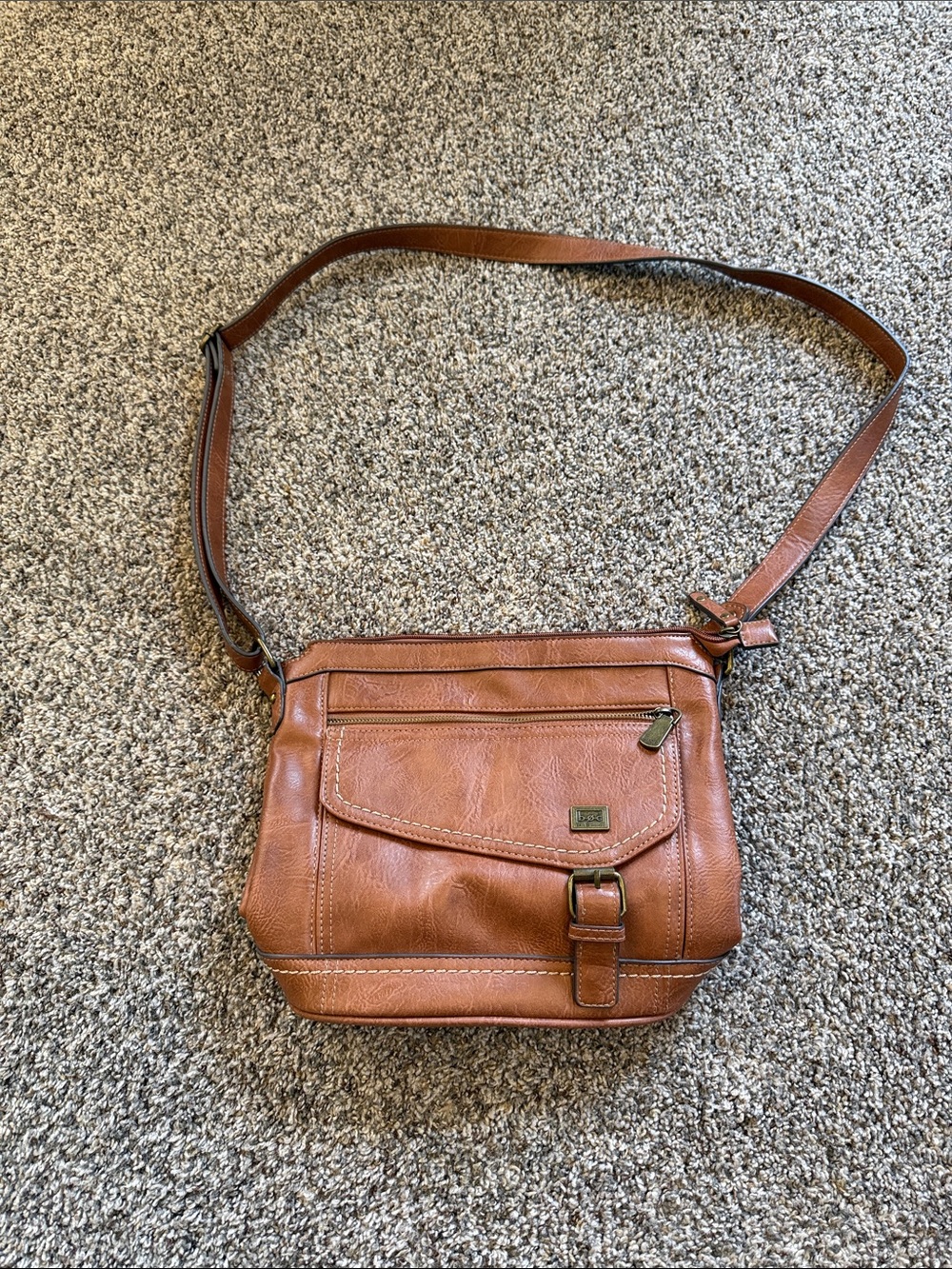 b.o.c. Brown Crossbody Shoulder Bag with Front Flap Pocket